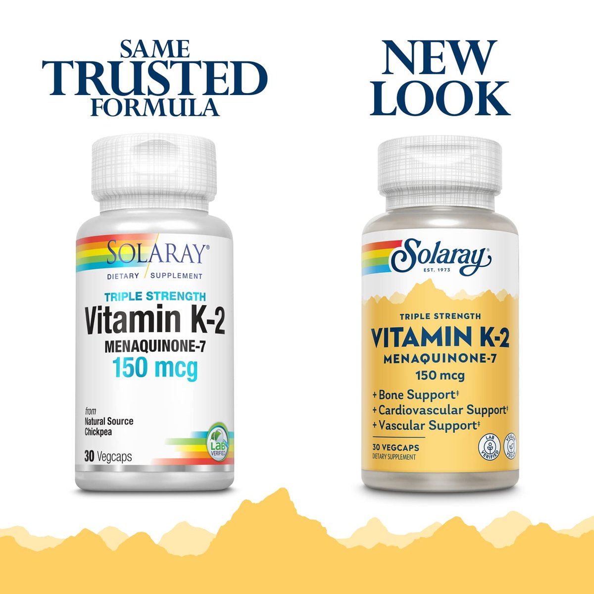 Solaray Dreifachstärke Vitamin K-2 als MK-7 150 mcg - Vitamin K2 MK7 Nahrungsergänzungsmittel für Knochengesundheit, reines Vit K2 als Menaquinon für Frauen und Männer - 30 vegane Kapseln