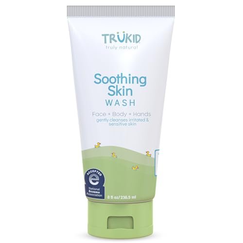 TruKid Körperwaschgel für Kinder, unparfümiert – Gesichts-, Körper- & Handwäsche für empfindliche Haut – NEA-anerkannt bei Ekzemen – dermatologisch getestet, ungiftig, tränenfrei – 237 ml