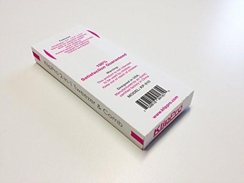 Amaok Augenbrauenpinzette mit Kamm - Schräge Spitze, Leuchtendes Pink - BOGO Angebot