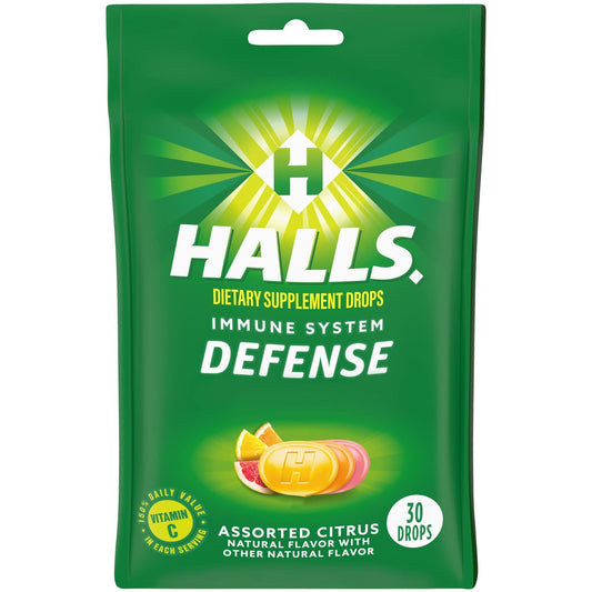 HALLS Hustenbonbons, gemischte Zitrusfrüchte, Cranberry, 30 Stück