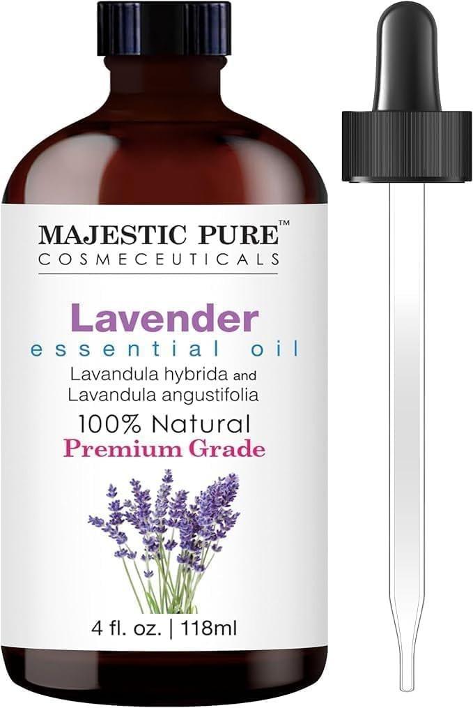 Majestic Pure Lavendel Ätherisches Öl mit Glaspipette - 100% rein und natürlich - 118 ml