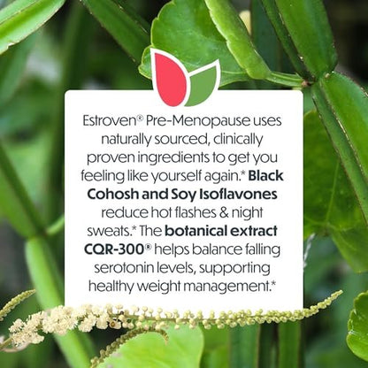 Estroven Pre-Menopause Relief – 30 Kapseln mit klinisch geprüften Inhaltsstoffen für Wechseljahresbeschwerden, Nachtschweiß und Hitzewallungen, hormonfrei