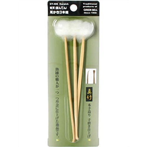 Green Bell Japanische Ohrreinigungs-Picks – Mimikaki aus Japan – Größe L (160 mm / 6,3") – 3 Stück