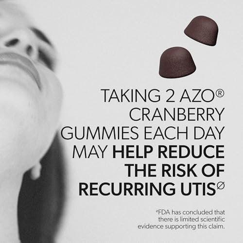 AZO Cranberry Urinary Tract Health Gummies – 40 Stück, Nicht-GMO, Natürlicher Beerengeschmack