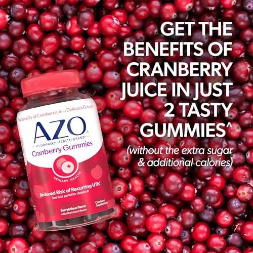 AZO Cranberry Urinary Tract Health Gummies – 40 Stück, Nicht-GMO, Natürlicher Beerengeschmack
