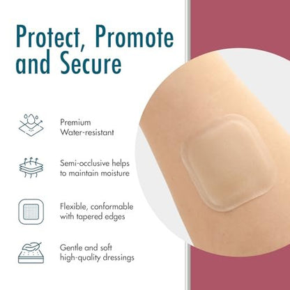 Dynarex Dürma+ DynaDerm Hydrokolloid Wundverband - Sterile, wasserabweisende Wundauflage mit Rand - flexibel, dünn - 5 x 5 cm - 20 Stück pro Box