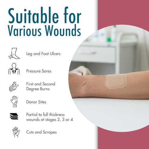 Dynarex Dürma+ DynaDerm Hydrokolloid Wundverband - Sterile, wasserabweisende Wundauflage mit Rand - flexibel, dünn - 5 x 5 cm - 20 Stück pro Box