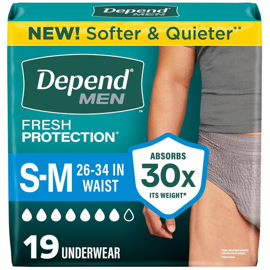 Depend Fresh Protection Maxi Einlagen für Männer, Einweg, Small/Medium, Grau, 19 Stück