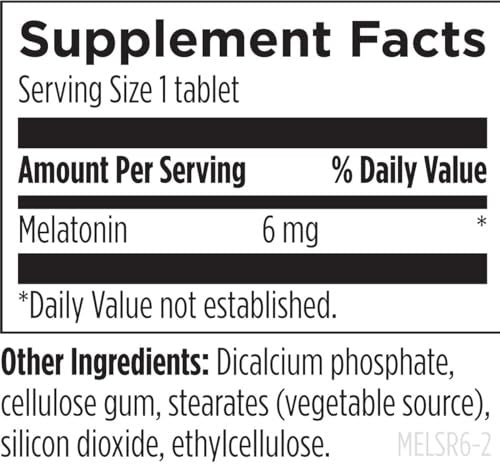 Designs for Health Time Release Melatonin SRT - Melatonin-Präparat für besseren Schlaf - 6mg pro Tablette - Vegan & Nicht-GVO (60 Tabletten)