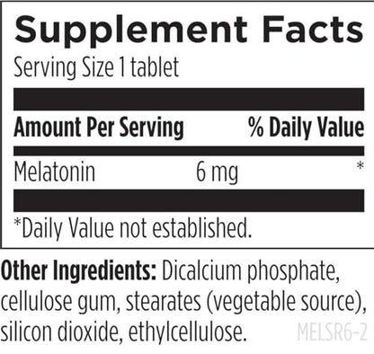 Designs for Health Time Release Melatonin SRT - Melatonin-Präparat für besseren Schlaf - 6mg pro Tablette - Vegan & Nicht-GVO (60 Tabletten)