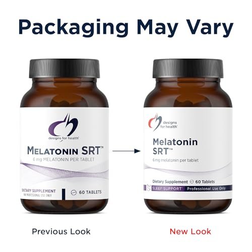 Designs for Health Time Release Melatonin SRT - Melatonin-Präparat für besseren Schlaf - 6mg pro Tablette - Vegan & Nicht-GVO (60 Tabletten)