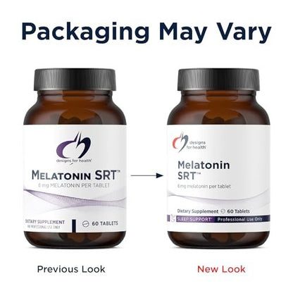 Designs for Health Time Release Melatonin SRT - Melatonin-Präparat für besseren Schlaf - 6mg pro Tablette - Vegan & Nicht-GVO (60 Tabletten)