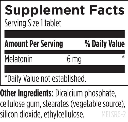 Designs for Health Time Release Melatonin SRT - Melatonin-Präparat für besseren Schlaf - 6mg pro Tablette - Vegan & Nicht-GVO (60 Tabletten)