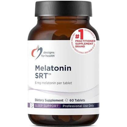 Designs for Health Time Release Melatonin SRT - Melatonin-Präparat für besseren Schlaf - 6mg pro Tablette - Vegan & Nicht-GVO (60 Tabletten)