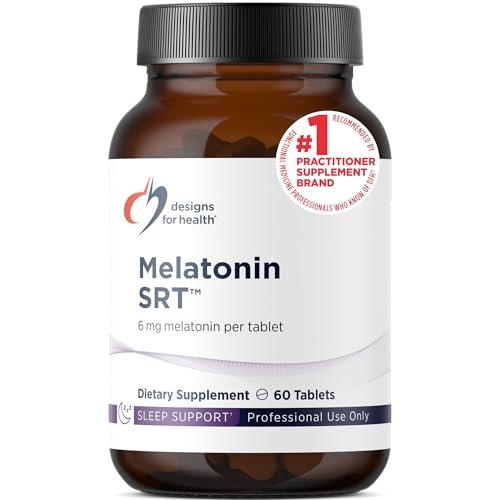 Designs for Health Time Release Melatonin SRT - Melatonin-Präparat für besseren Schlaf - 6mg pro Tablette - Vegan & Nicht-GVO (60 Tabletten)