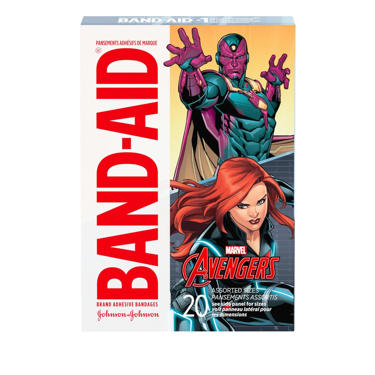 Band-Aid Marken-Pflaster mit Marvel Avengers Motiven für Kinder & Kleinkinder, bunte Wundversorgung für kleine Schnitte & Schrammen, verschiedene Größen, 20 Stück