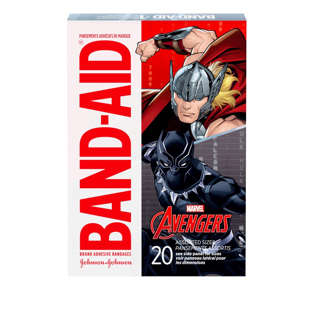 Band-Aid Marken-Pflaster mit Marvel Avengers Motiven für Kinder & Kleinkinder, bunte Wundversorgung für kleine Schnitte & Schrammen, verschiedene Größen, 20 Stück