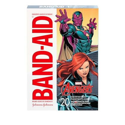 Band-Aid Marken-Pflaster mit Marvel Avengers Motiven für Kinder & Kleinkinder, bunte Wundversorgung für kleine Schnitte & Schrammen, verschiedene Größen, 20 Stück