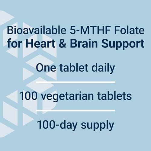 Life Extension Optimized Folate – L-Methylfolat – Herz- und Gehirnunterstützung, Gesunde Homocysteinwerte – Nicht-GVO, Glutenfrei, Vegetarisch – 1700 μg DFE, 100 Vegetarische Tabletten