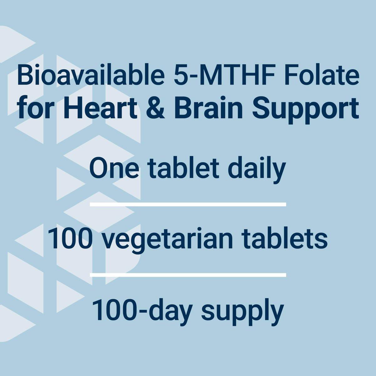 Life Extension Optimized Folate – L-Methylfolat – Herz- und Gehirnunterstützung, Gesunde Homocysteinwerte – Nicht-GVO, Glutenfrei, Vegetarisch – 1700 μg DFE, 100 Vegetarische Tabletten