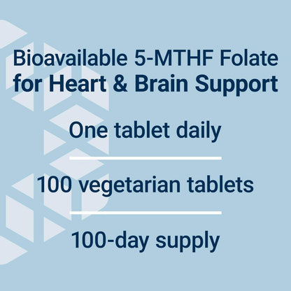 Life Extension Optimized Folate – L-Methylfolat – Herz- und Gehirnunterstützung, Gesunde Homocysteinwerte – Nicht-GVO, Glutenfrei, Vegetarisch – 1700 μg DFE, 100 Vegetarische Tabletten