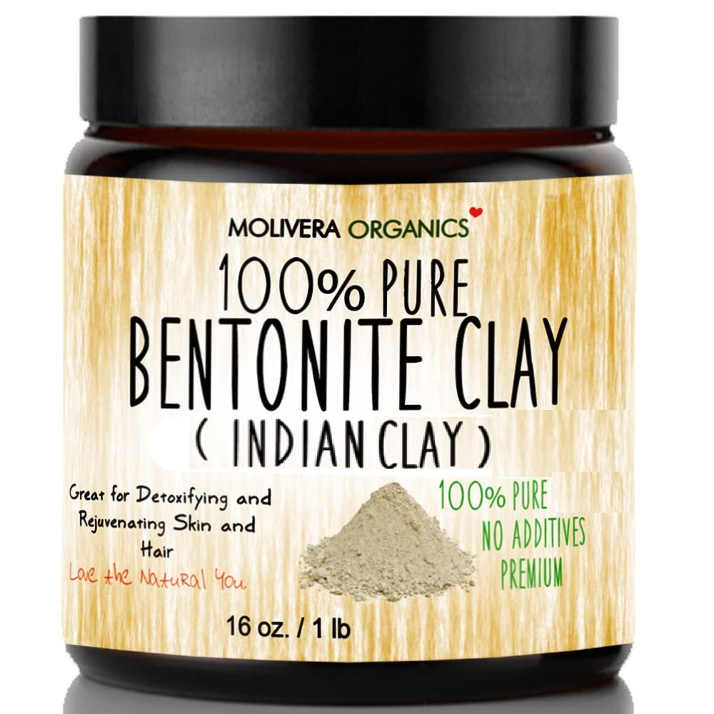 Molivera Organics Premium 1 lb Bentonit-Tonerde Rein, Natürliche Entgiftende Tonerde für Gesichtsmasken, Haarpflege & Mehr - Beste Heilerde - Hergestellt in den USA