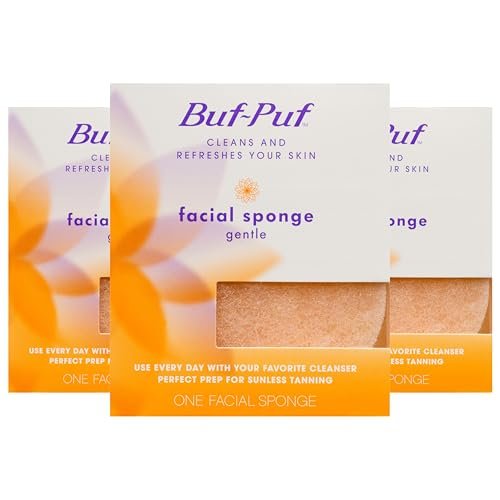 Buf-Puf Sanftes Gesichtsschwämmchen – Dermatologen entwickelt, entfernt Schmutz & Make-up tiefenwirksam, wiederverwendbar, 3 Stück