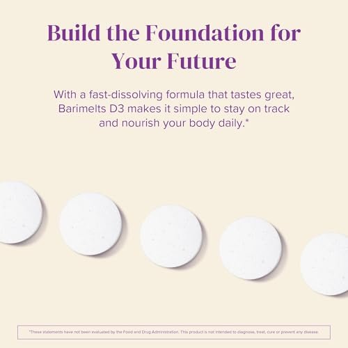 BariMelts Vitamin D3 5000 IE – 90 schnell lösliche Tabletten (3-Monats-Vorrat) – Bariatrische Vitamine für Frauen – Natürlicher Apfelgeschmack