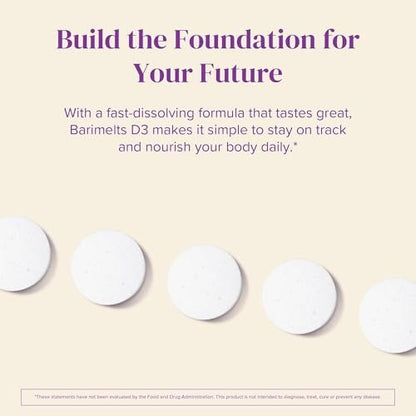 BariMelts Vitamin D3 5000 IE – 90 schnell lösliche Tabletten (3-Monats-Vorrat) – Bariatrische Vitamine für Frauen – Natürlicher Apfelgeschmack