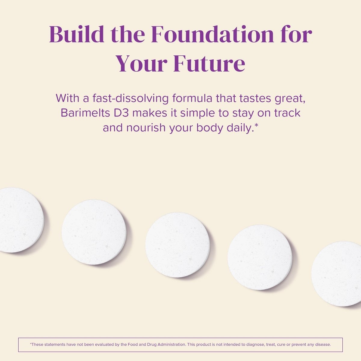 BariMelts Vitamin D3 5000 IE – 90 schnell lösliche Tabletten (3-Monats-Vorrat) – Bariatrische Vitamine für Frauen – Natürlicher Apfelgeschmack