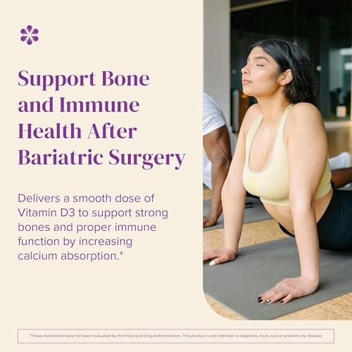 BariMelts Vitamin D3 5000 IE – 90 schnell lösliche Tabletten (3-Monats-Vorrat) – Bariatrische Vitamine für Frauen – Natürlicher Apfelgeschmack