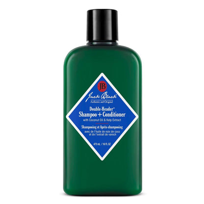 Jack Black Double-Header Shampoo + Conditioner - Sulfatfreie Formel mit Kokosöl und Seetangextrakt, 473 ml