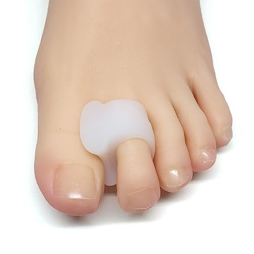 ZenToes Gel Zehenspreizer für überlappende Zehen, Ballenzehen, Großzehenausrichtung, Korrektor und Spacer - 4er-Pack (Weiß)