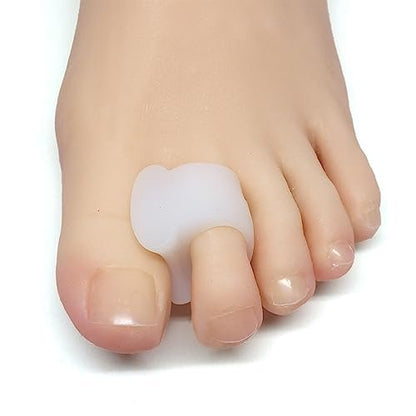 ZenToes Gel Zehenspreizer für überlappende Zehen, Ballenzehen, Großzehenausrichtung, Korrektor und Spacer - 4er-Pack (Weiß)