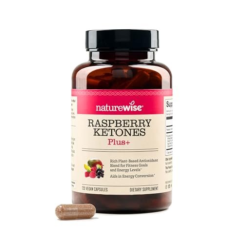 NatureWise Himbeer-Keton Plus mit Grüntee-Extrakt, Cayennepfeffer & Acai-Beere – unterstützt Gewichtsmanagement, antioxidative Gesundheit & Energie – vegan & glutenfrei – 120 Kapseln