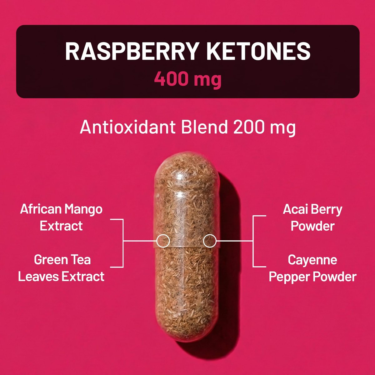 NatureWise Himbeer-Keton Plus mit Grüntee-Extrakt, Cayennepfeffer & Acai-Beere – unterstützt Gewichtsmanagement, antioxidative Gesundheit & Energie – vegan & glutenfrei – 120 Kapseln