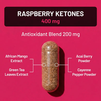 NatureWise Himbeer-Keton Plus mit Grüntee-Extrakt, Cayennepfeffer & Acai-Beere – unterstützt Gewichtsmanagement, antioxidative Gesundheit & Energie – vegan & glutenfrei – 120 Kapseln
