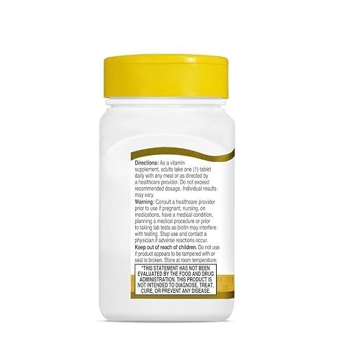 21st Century Biotin Tabletten, 10.000 mcg, unaromatisiert, 120 Stück