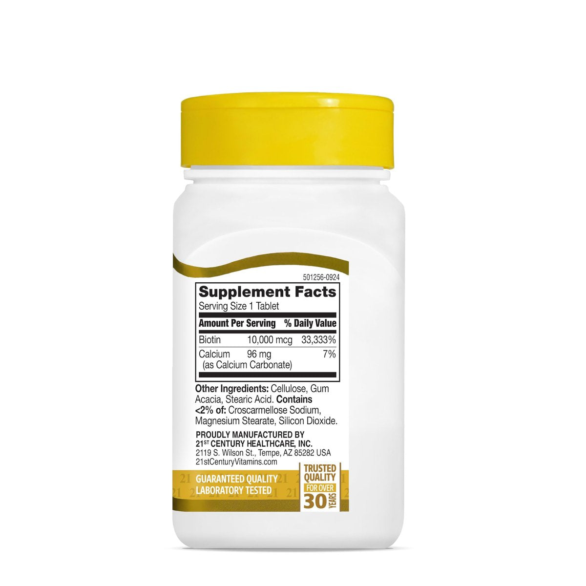 21st Century Biotin Tabletten, 10.000 mcg, unaromatisiert, 120 Stück