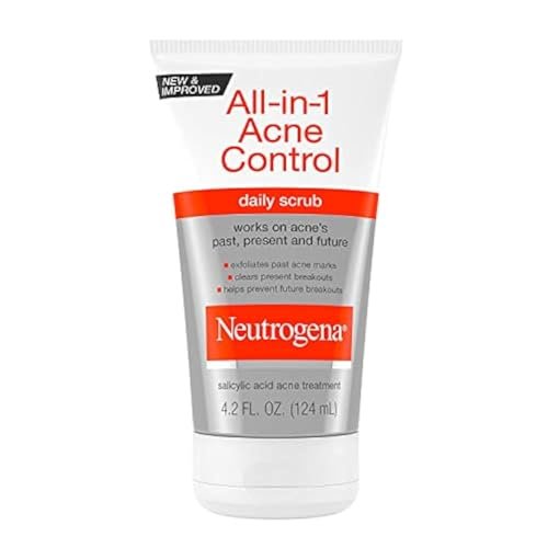 Neutrogena All-In-1 Akne Kontrolle Tägliches Gesichtspeeling – Salicylsäure Anti-Akne Behandlung, 4,2 fl. oz