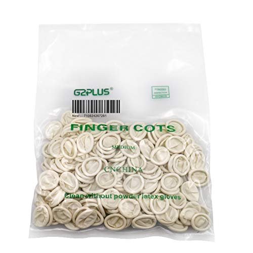 G2PLUS Einweg-Latex-Fingerlinge 140g (ca. 205 Stück) – Weiß, Fingerschutz für Kunst, Handwerk und Hygiene