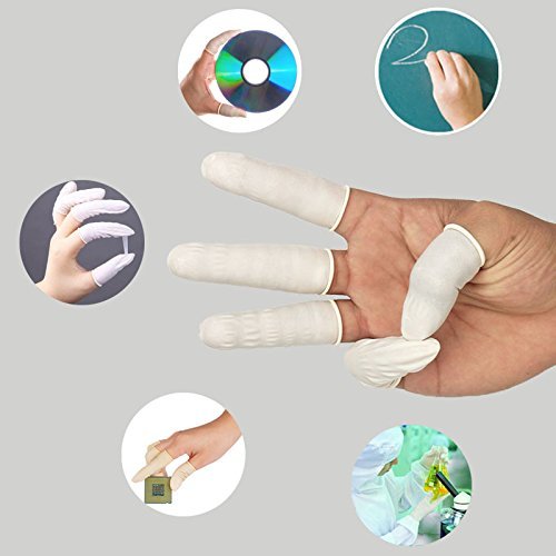 G2PLUS Einweg-Latex-Fingerlinge 140g (ca. 205 Stück) – Weiß, Fingerschutz für Kunst, Handwerk und Hygiene