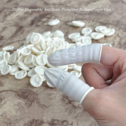 G2PLUS Einweg-Latex-Fingerlinge 140g (ca. 205 Stück) – Weiß, Fingerschutz für Kunst, Handwerk und Hygiene