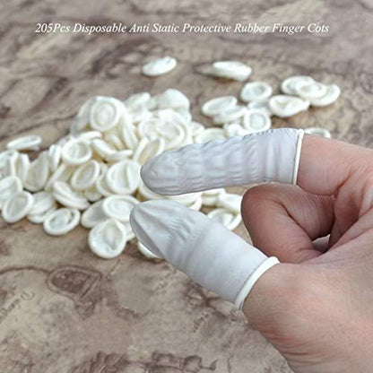 G2PLUS Einweg-Latex-Fingerlinge 140g (ca. 205 Stück) – Weiß, Fingerschutz für Kunst, Handwerk und Hygiene