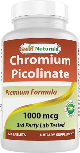 Best Naturals Chrompicolinat 1000 mcg – 120 Tabletten, hochdosiertes Mineralstoffpräparat