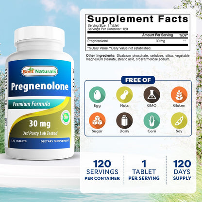 Best Naturals Pregnenolon 30 mg Tabletten, 120 Stück