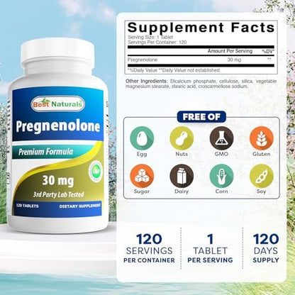 Best Naturals Pregnenolon 30 mg Tabletten, 120 Stück