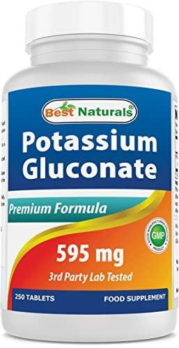 Best Naturals Kaliumgluconat 595 mg Tabletten – 250 Stück, Mineralstoffergänzung