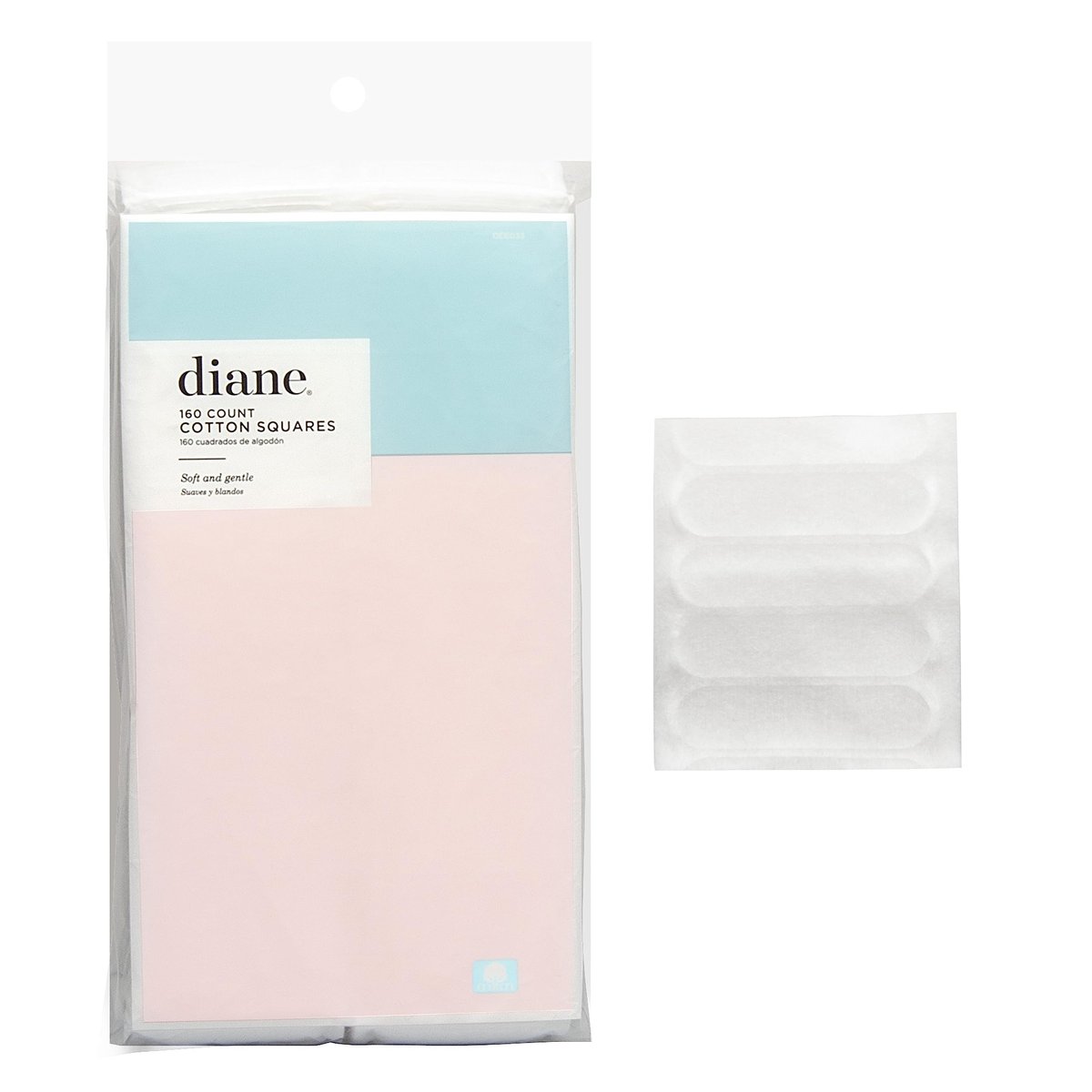 Diane 2,4" x 2" Baumwollpads, 100% reine Baumwolle, ideal zum Entfernen von Make-up, Nagellack-Korrekturen, Hautpflege und täglichen Haushaltsgebrauch, 160 Stück