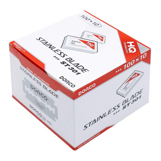 Dorco ST301 Platinum Extra Doppelklingen-Rasierklingen für Herren, 1000 Stück, super scharf für eine glatte, präzise Rasur